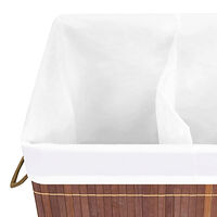 vidaXL Tvättkorg bambu med 2 sektioner brun 72 L