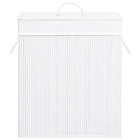 vidaXL Tvättkorg bambu med 2 sektioner vit 100 L