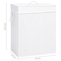 vidaXL Tvättkorg bambu med 2 sektioner vit 100 L