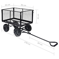 vidaXL Trädgårdsvagn svart 350 kg