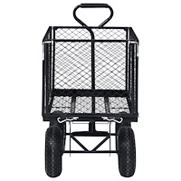 vidaXL Trädgårdsvagn svart 350 kg