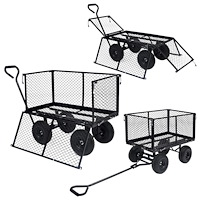 vidaXL Trädgårdsvagn svart 350 kg