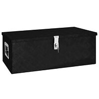 vidaXL Förvaringslåda svart 80x39x30 cm aluminium