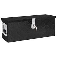 vidaXL Förvaringslåda svart 60x23,5x23 cm aluminium