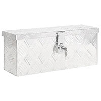 vidaXL Förvaringslåda silver 50x15x20,5 cm aluminium