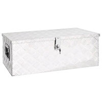 vidaXL Förvaringslåda silver 80x39x30 cm aluminium