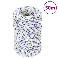 vidaXL Båtlina vit 2 mm 50 m polypropylen