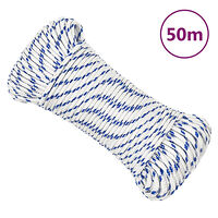 vidaXL Båtlina vit 4 mm 50 m polypropylen