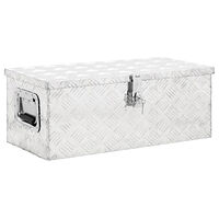 vidaXL Förvaringslåda silver 70x31x27 cm aluminium