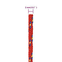 vidaXL Båtlina röd 2 mm 50 m polypropen