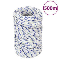 vidaXL Båtlina vit 2 mm 500 m polypropylen