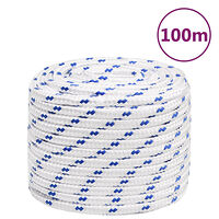 vidaXL Båtlina vit 16 mm 100 m polypropylen