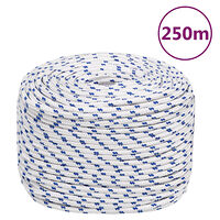 vidaXL Båtlina vit 6 mm 250 m polypropylen