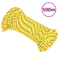 vidaXL Båtlina gul 5 mm 500 m polypropen