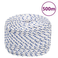 vidaXL Båtlina vit 10 mm 500 m polypropylen
