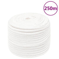 vidaXL Båtlina helvit 12 mm 250 m polypropylen