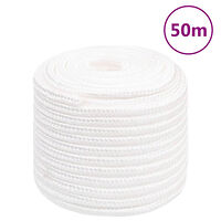 vidaXL Båtlina helvit 18 mm 50 m polypropylen