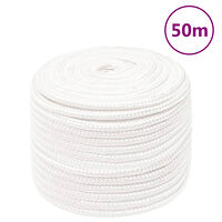 vidaXL Båtlina helvit 12 mm 50 m polypropylen