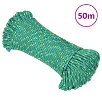 vidaXL Båtlina grön 4 mm 50 m polypropen