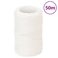 vidaXL Båtlina helvit 2 mm 50 m polypropylen