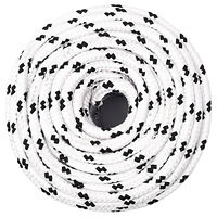 vidaXL Båtlina flätad vit 8 mm x 25 m polyester