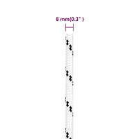 vidaXL Båtlina flätad vit 8 mm x 25 m polyester