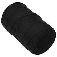 vidaXL Rep svart 2 mm 100 m polyester