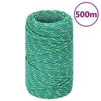 vidaXL Båtlina grön 2 mm 500 m polypropen