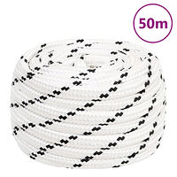 vidaXL Rep vit 18 mm 50 m polyester