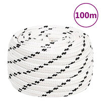 vidaXL Rep vit 16 mm 100 m polyester