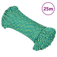 vidaXL Båtlina grön 4 mm 25 m polypropen