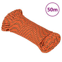 vidaXL Båtlina orange 3 mm 50 m polypropen