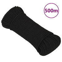 vidaXL Rep svart 4 mm 500 m polyester