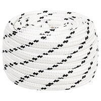 vidaXL Båtlina flätad vit 18 mm x 25 m polyester