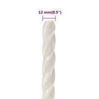 vidaXL Rep vit 12 mm 250 m polypropylen