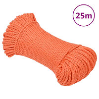 vidaXL Rep orange 6 mm 25 m polypropylen