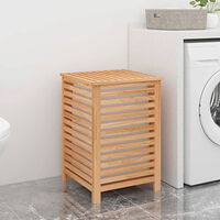 vidaXL Tvättkorg 45x45x65 cm massivt valnötsträ