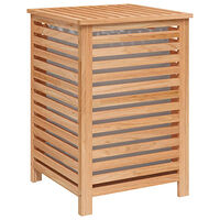 vidaXL Tvättkorg 45x45x65 cm massivt valnötsträ