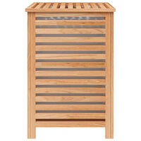 vidaXL Tvättkorg 45x45x65 cm massivt valnötsträ