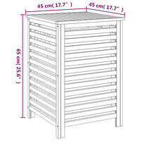 vidaXL Tvättkorg 45x45x65 cm massivt valnötsträ