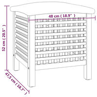 vidaXL Badrumspall 48x47,5x52 cm massivt valnötsträ