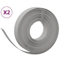 vidaXL Rabattkant grå 2 st 10 m 10 cm polyeten