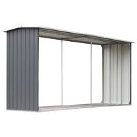 vidaXL Vedskjul i galvaniserat stål 330x92x153 cm grå