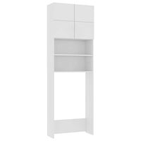 vidaXL Tvättmaskinsskåp vit 64x25,5x190 cm konstruerat trä