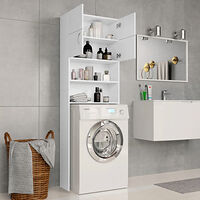 vidaXL Tvättmaskinsskåp vit 64x25,5x190 cm konstruerat trä