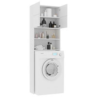 vidaXL Tvättmaskinsskåp vit 64x25,5x190 cm konstruerat trä
