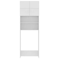 vidaXL Tvättmaskinsskåp vit 64x25,5x190 cm konstruerat trä
