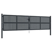 vidaXL Trädgårdsgrind antracit 400x125 cm stål