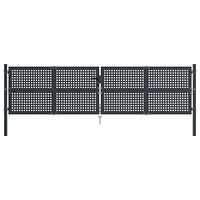 vidaXL Trädgårdsgrind antracit 400x125 cm stål