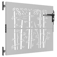 vidaXL Trädgårdsgrind 85x100 cm rosttrögt stål bambudesign